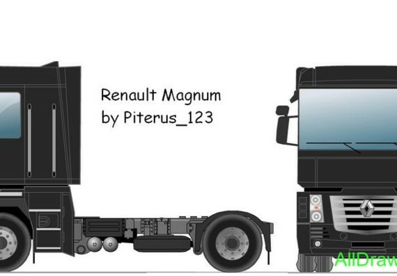 Renault Magnum (2006) truck drawings